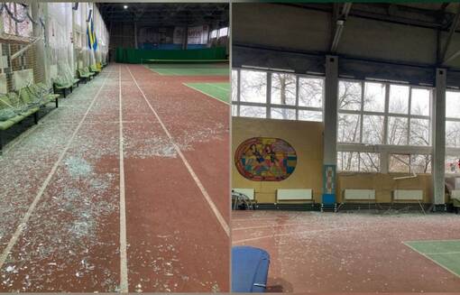 Российский обстрел повредил единственный легкоатлетический манеж Черкасс Российский обстрел повредил единственный легкоатлетический манеж Черкасс