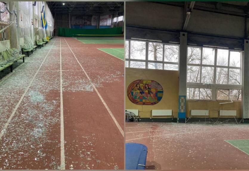 Российский обстрел повредил единственный легкоатлетический манеж Черкасс Российский обстрел повредил единственный легкоатлетический манеж Черкасс