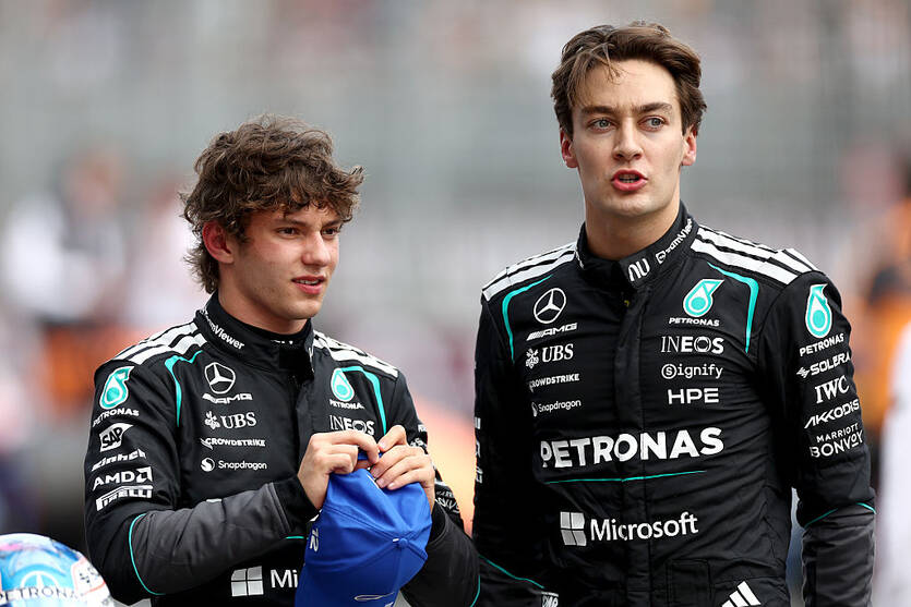 Кімі Антонеллі та Джордж Рассел / Getty Images