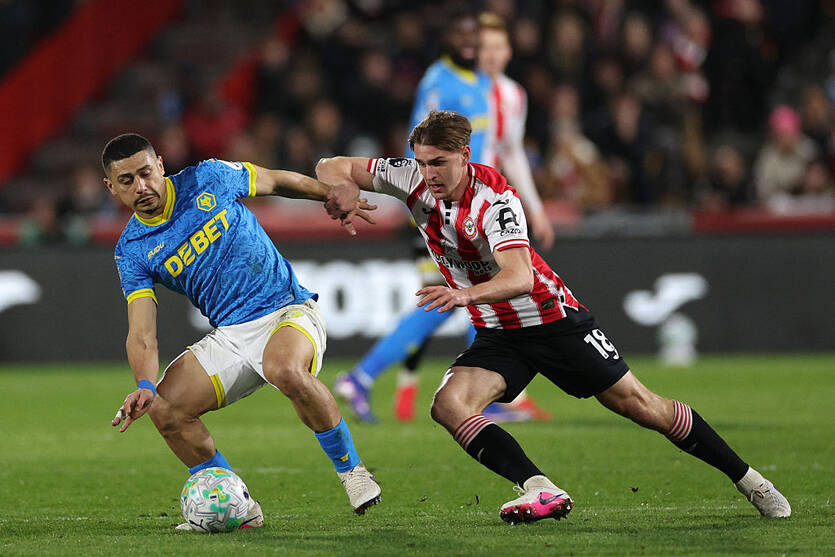 Брентфорд и Вулверхэмптон сыграли вничью / Getty Images