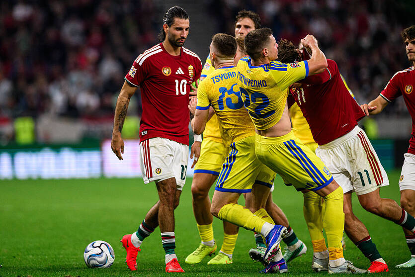 Сутичка після матчу збірних Угорщини та України 25 вересня / Getty Images