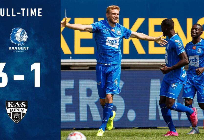 Гент - Эйпен 6:1 видео голов и обзор матча чемпионата Бельгии