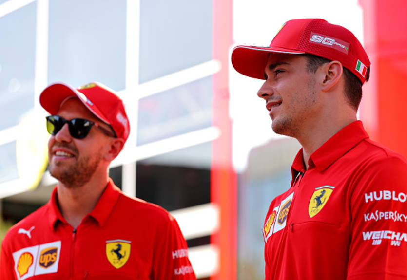 Пилоты Феррари выиграли первые две практики Гран-при Бельгии