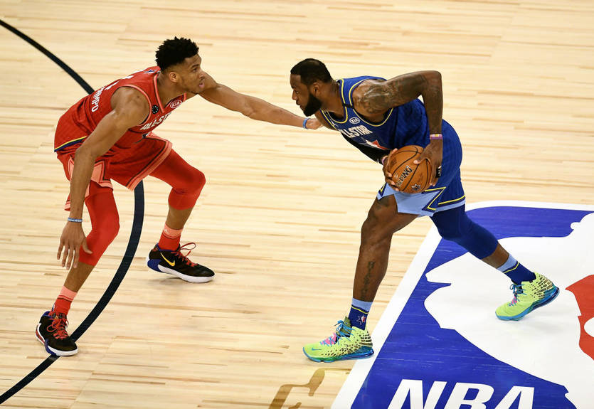 Победа ЛеБрона над Яннисом - в видеообзоре матча всех звезд НБА