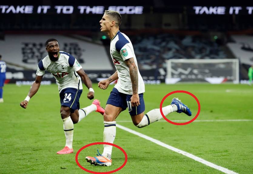 Игрок Тоттенхэма отыграл матч против Челси в разных бутсах