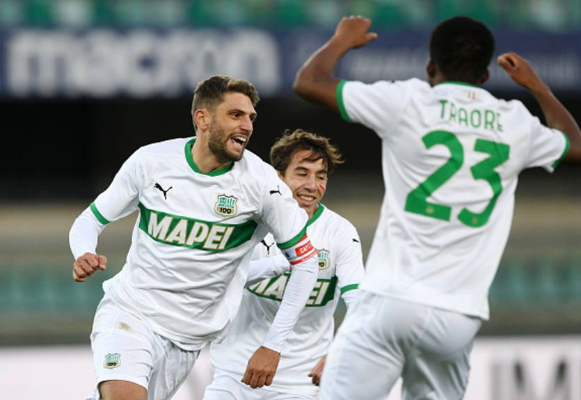 Сассуоло поднялся на первое место в Серии А, домашние победы Интера и Ромы
