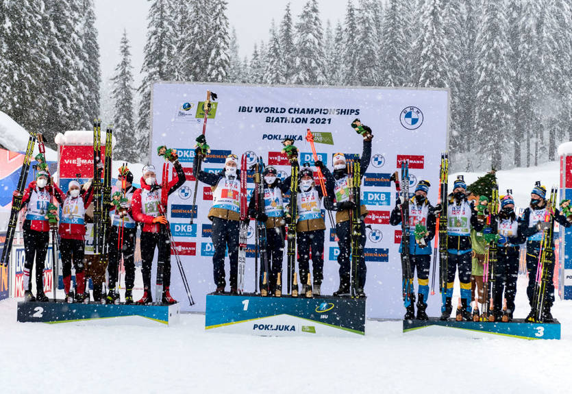 Медальный зачет чемпионата мира по биатлону-2020/21