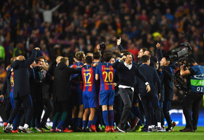 Барселона отпраздновала победу над ПСЖ