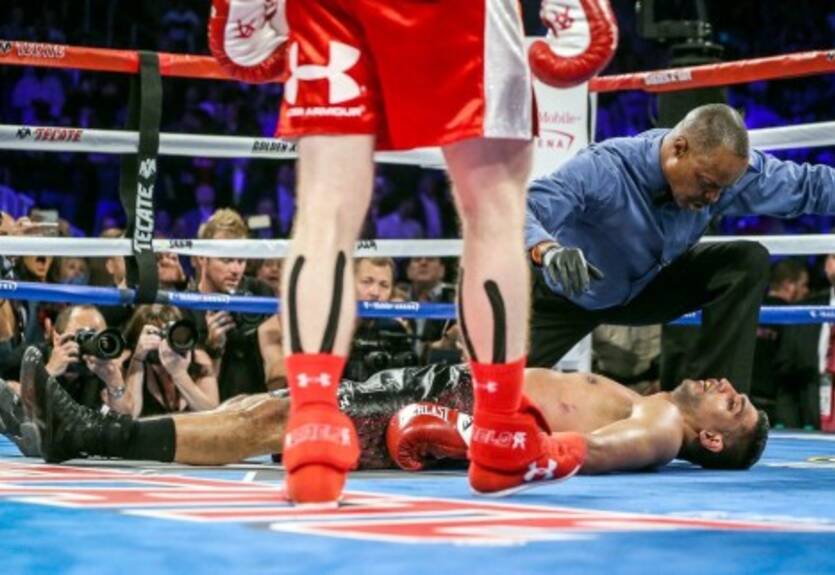 Альварес вырубил Хана в шестом раунде!