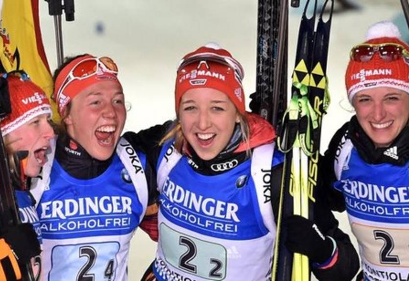 Биатлон. Германии нет равных в женской эстафете, Украина — шестая