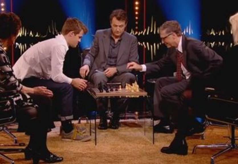 Шахматы. Магнус Карлсен поставил мат Биллу Гейтсу за 11 секунд. ВИДЕО