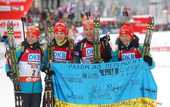 Биатлон. Украина доминирует в женской эстафете