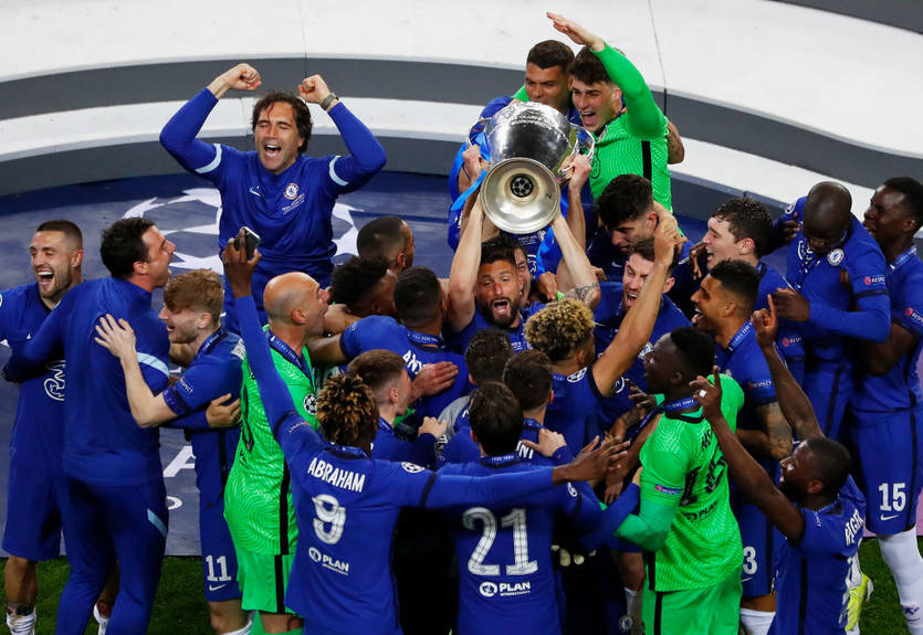 Футболисты Челси устроили бурное празднование после победы в Лиги чемпионов