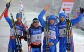 Биатлон. Россия выигрывает мужскую эстафету, Украина — четвертая