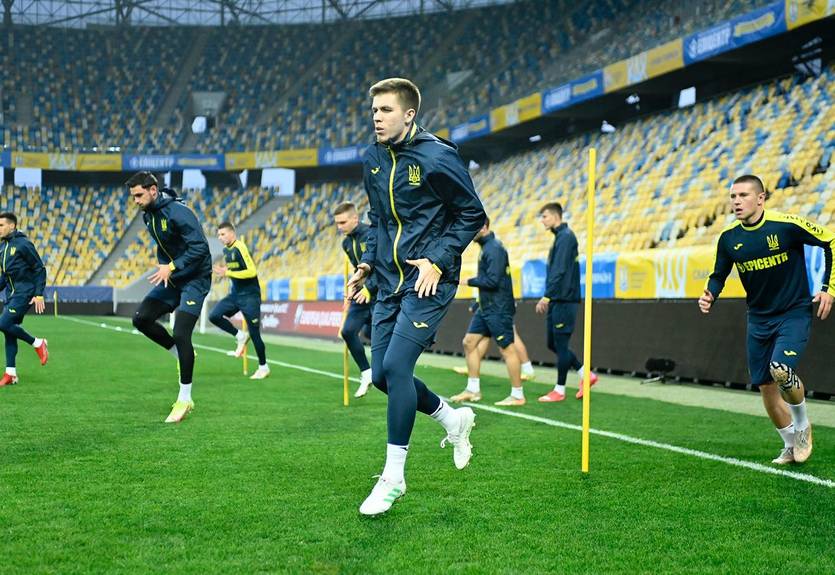 Сборная Украины провела предматчевую тренировку