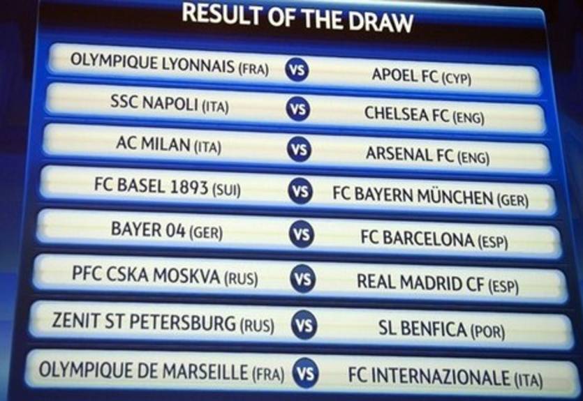 Лига чемпионов: жребий 1/8 финала брошен