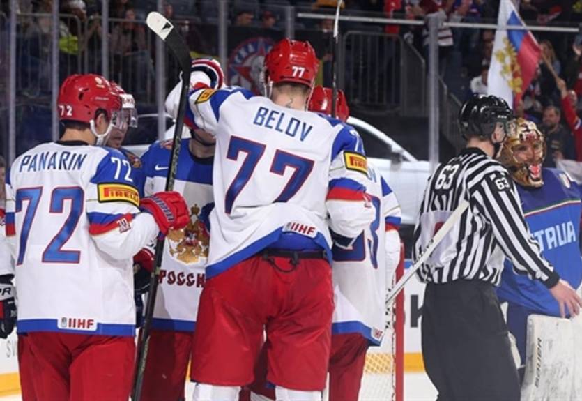 Россия - Италия 10:1 видео шайб и обзор матча чемпионата мира