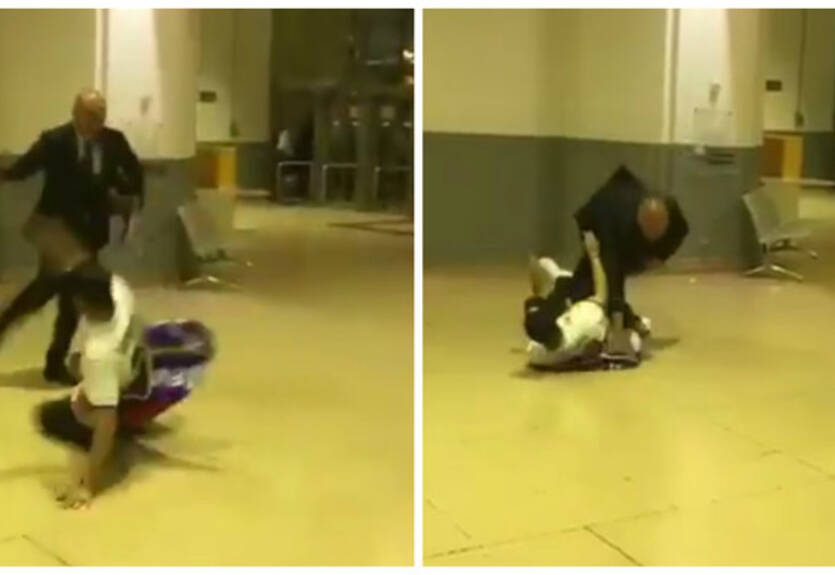 Мората в ярком подкате сбил с ног сотрудника Реала Мората в ярком подкате сбил с ног сотрудника Реала