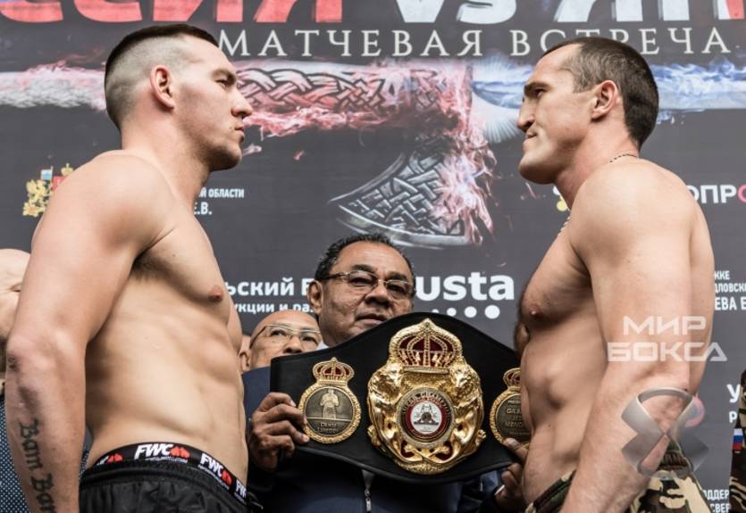 Лебедев и Флэнаган показали почти равный вес перед титульным боем