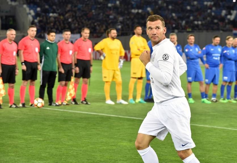 Шевченко отметился голом в матче легенд футбола, организованном Каладзе