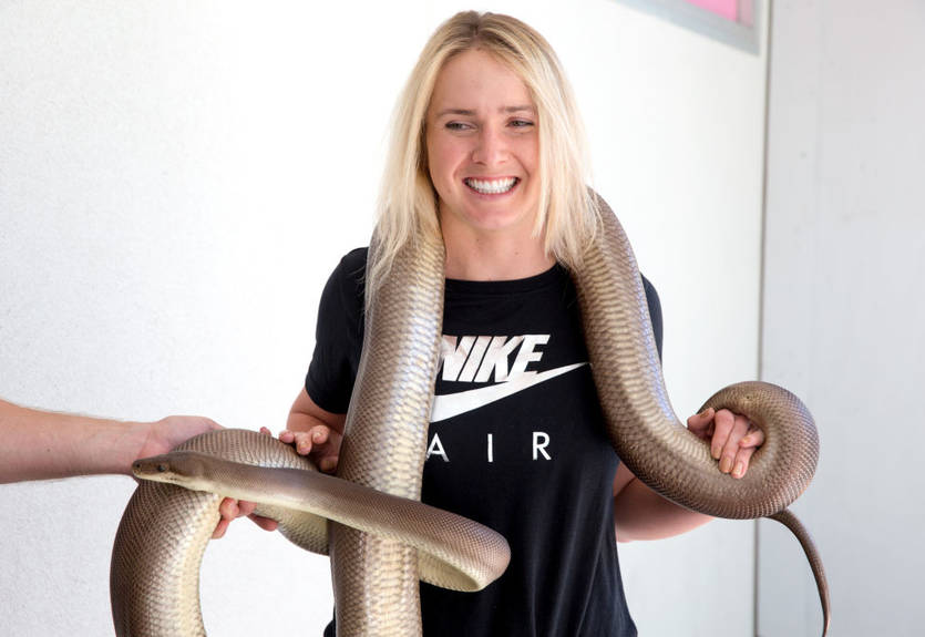 Свитолина дала интервью со змеей на шее