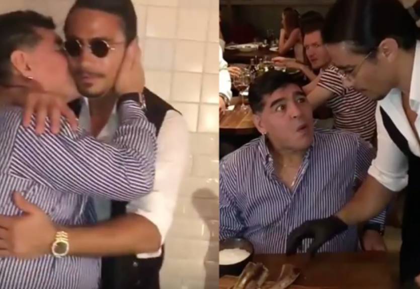 Пьяный или под кайфом? Марадона пережил невероятные эмоции в известном ресторане