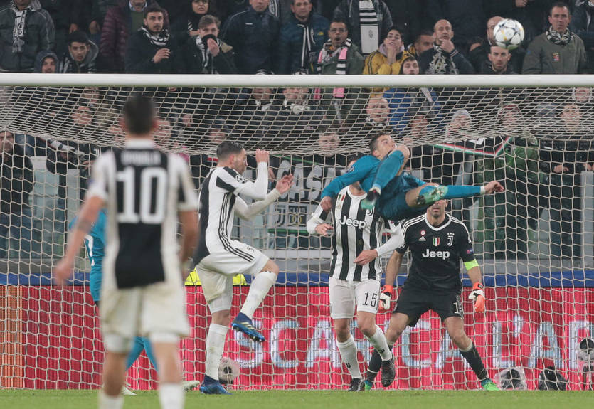 Журналисты измерили высоту, с которой Роналду забил через себя Ювентусу