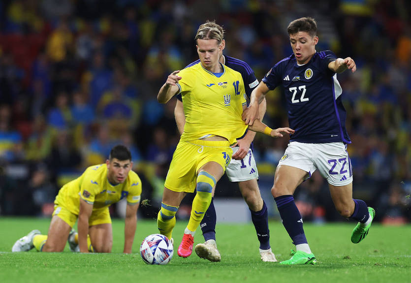Мудрик - худший футболист сборной Украины в матче против Шотландии, среди тех которые вышли в старте по версиям WhoScored и Sofascore (22.09.22)
