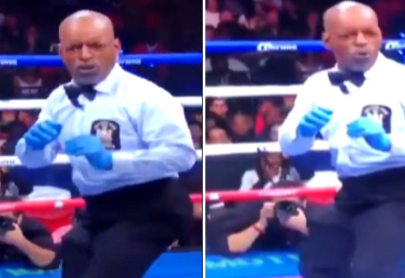 Рефери боя Портер - Гарсиа стал мемом за свое выражения лица Рефери боя Портер - Гарсиа стал мемом за свое выражения лица