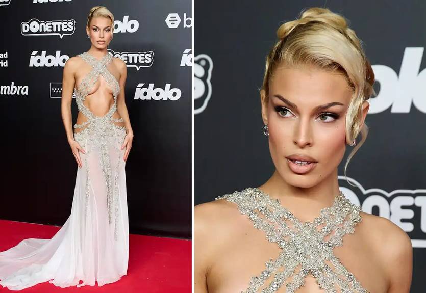 Девушка Бартры разорвала красную дорожку откровенным нарядом