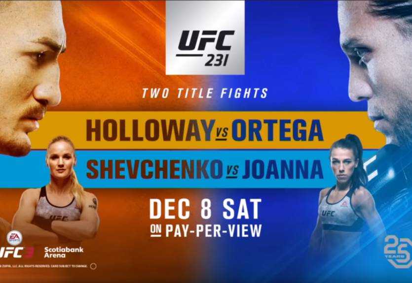 Холлоуэй – Ортега: видео онлайн трансляция боя UFC 231