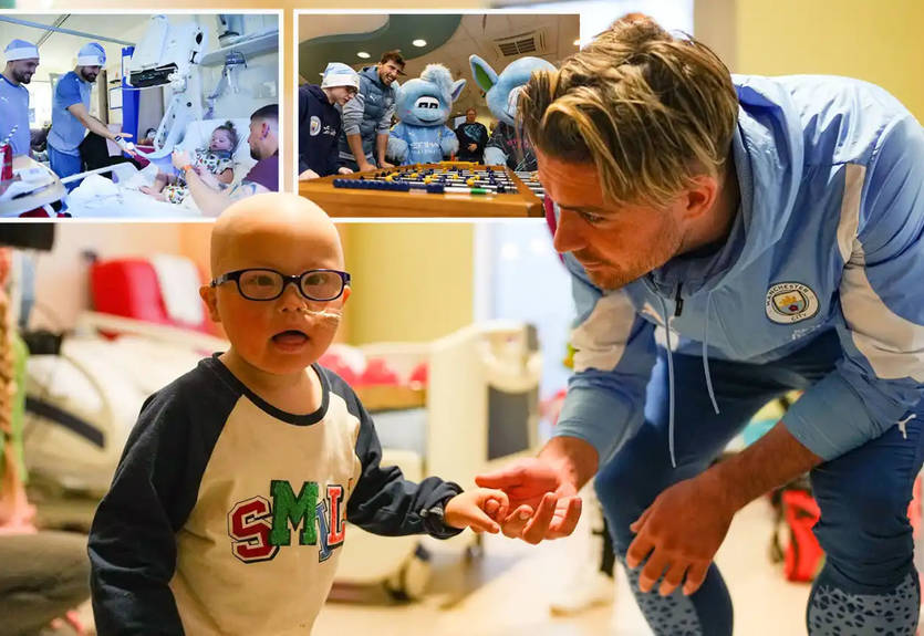 Широкие улыбки и слезы радости: футболисты Манчестер Сити посетили детскую больницу