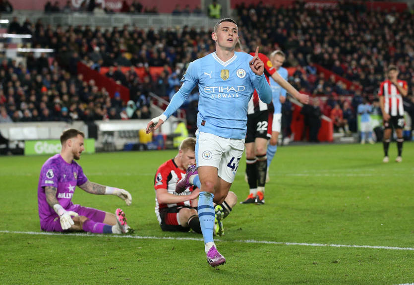 Хет-трик Фодена дозволив Манчестер Сіті здобути вольову перемогу над Брентфордом із Ярмолюком