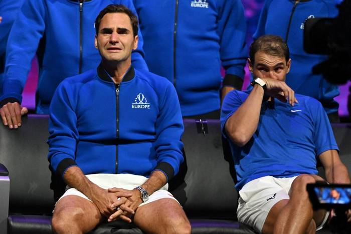 Федерер и Надаль на Кубке Лэйвера в 2022 году
