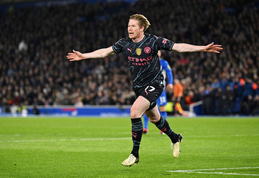 Дебютный гол Де Брюйне головой в АПЛ помог Манчестер Сити разгромить Брайтон