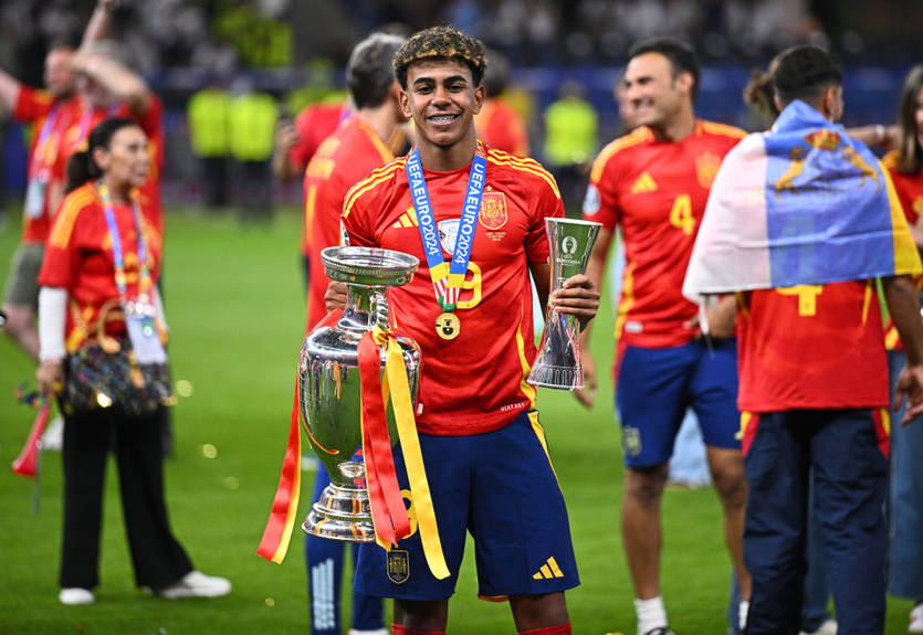 Ямаль имеет столько же голевых действий в плей-офф крупных турниров сборных сколько и Роналду