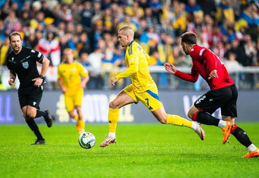 Мудрик - лучший игрок матча Украина - Грузия Мудрик - лучший игрок матча Украина - Грузия