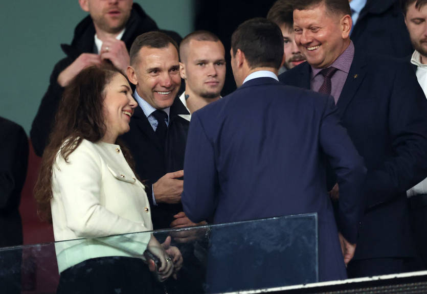 Мудрик, Залужный и Шевченко посетили матч Арсенал - Шахтер